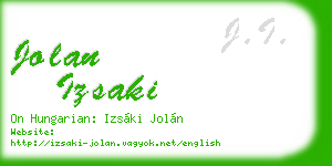 jolan izsaki business card