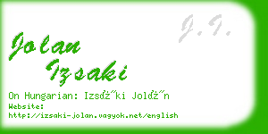 jolan izsaki business card